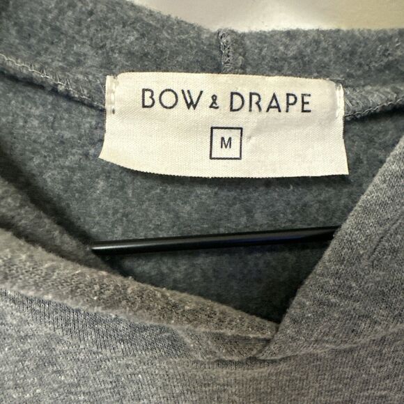 Bow & Drape Gray Hoodie Hand Sewn Gold Sequins Wine Glass Theme Size Medium Fun - Picture 7 of 13